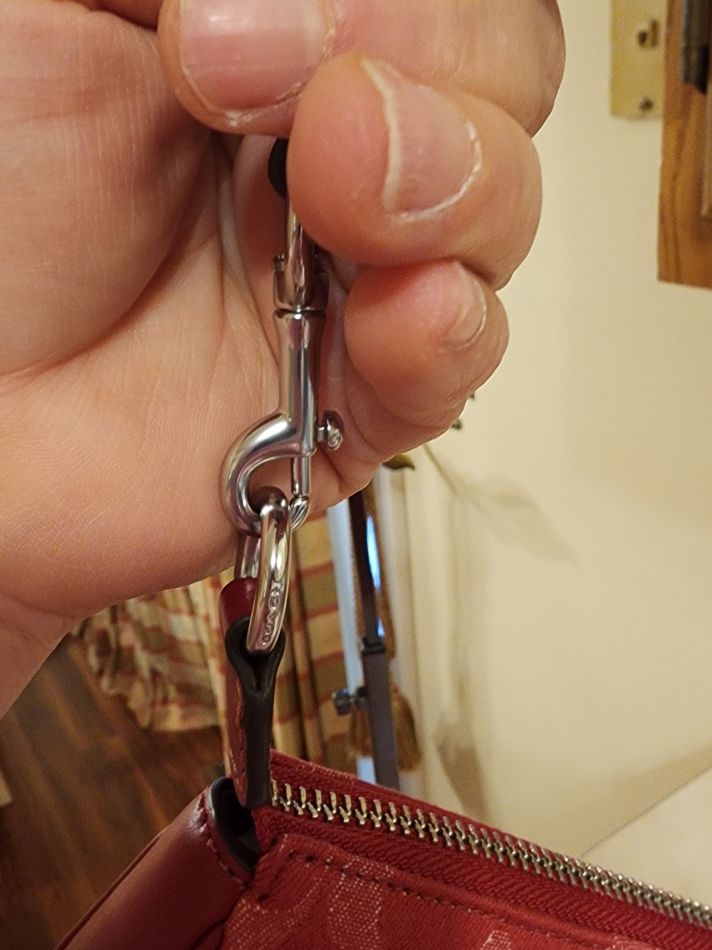 Coach Nolita 19 wristlet in signature red denim.  - Picture 6 of 11